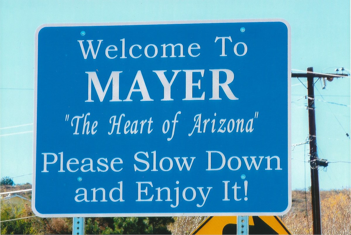 Welcome to Mayer "The Heart of Arizona" sign